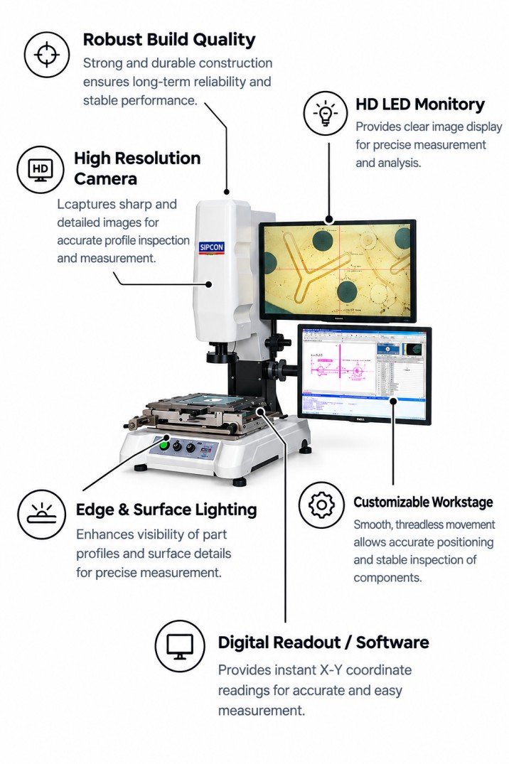Camera-Based Profile Projector Components and Parts